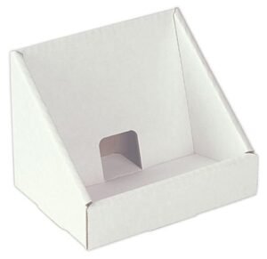 Countertop Cardboard Display, Single Tier, Holds Up to 7 CDs - White