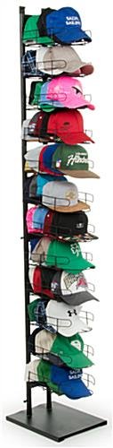 Hat Display Rack, Floorstanding , 12 Pockets - Black