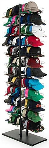 Hat Display Rack, Floorstanding, 24 Pockets - Black