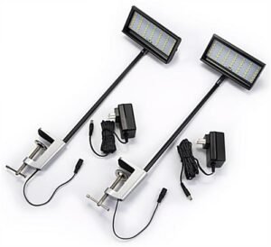 Set of 2 LED Flood Lights for Trade Show Backwalls, 12 Watt - Black