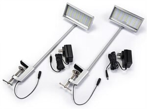 Set of 2 LED Flood Lights for Trade Show Backwalls, 12 Watt - Silver