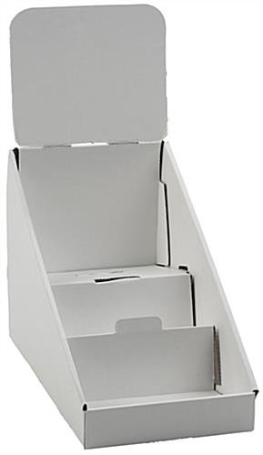Workshop Series Cardboard Display, 3 Tiers, Removable Header, 18 CDs/15 DVDs - White