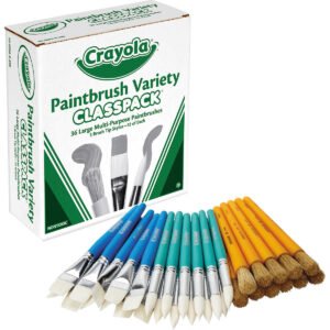 Crayola Paintbrush Variety Classpack, Large Multi Purpose Brushes, 36 ct