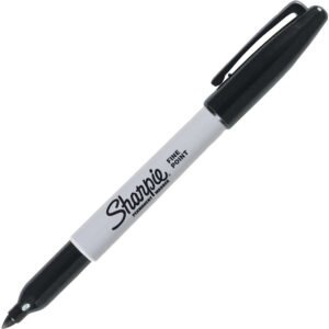 Sharpie Permanent Marker, Fine Point, Black, 12 ct