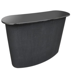 51.18" x 15.3/4" x 45" Portable Counter with Inner Shelves - Black Trade show Podium Table